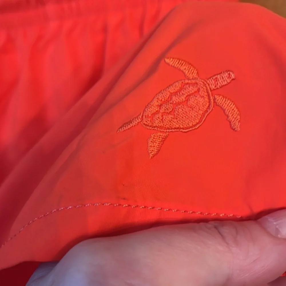 NEW Vilebrequin MOOREA Swim Trunks 🩳 Patterned when wet MEDLAR Orange MEDIUM